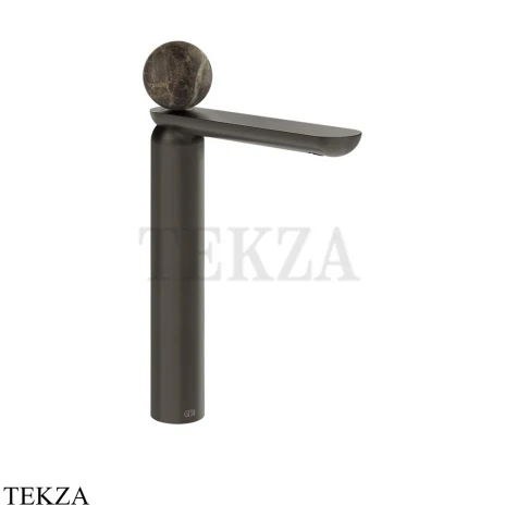 Gessi Perle Смеситель для раковины высокий, с донным клапаном 74153-707, black хром Brush