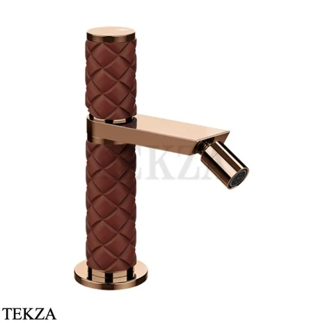 Gessi Pelle Tresse Смеситель для биде, с донным клапаном Stop&Go, 78267-444, Red Cherry/ Copper PVD