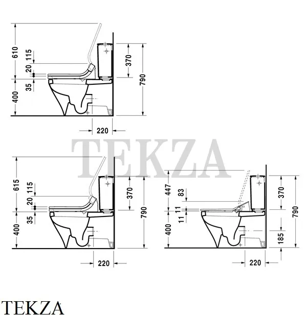 Duravit DuraStyle Унитаз чаша комбинированный 2156590000 для сиденья SensoWash®, белый глянец