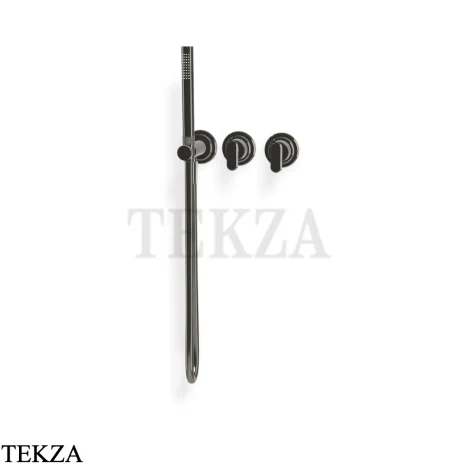 FIMA Carlo Frattini Park Line Смеситель для душа с гарнитуром, внешняя часть F1319WX8CN, black chrome