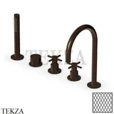 Zucchetti Helm Diagonal Смеситель на борт ванны с гарнитуром ZHM511.XP21G3, brushed chocolate PVD