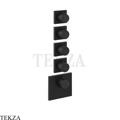 Gessi Incastri Термостат для душа 4 потока, внешняя часть 75308-299, черный матовый