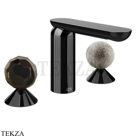 Gessi Perle Смеситель для раковины на 3 отв., без гарнитура 74265-706, black хром глянец