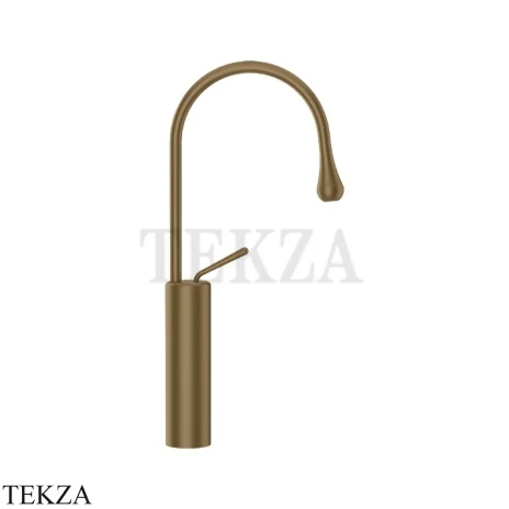 Gessi Goccia Смеситель для раковины высокий, без сливного гарнитура 33608-791, Deep Bronze Br. PVD