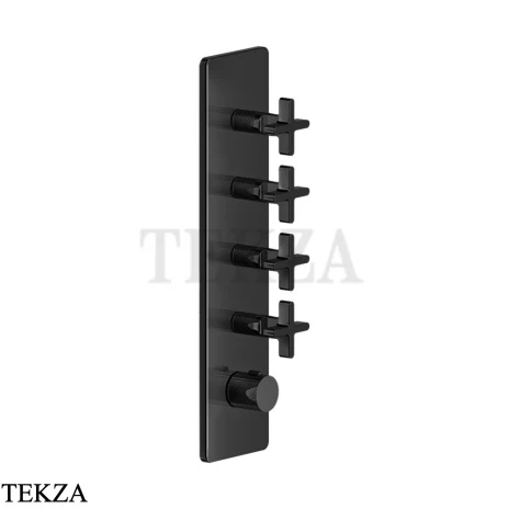 Gessi INCISO WELLNESS Термостат 4 выхода, внешняя часть 58228-706, Black Metal PVD