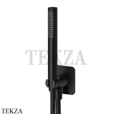 Newform Душевой комплект ручной душ латунь с выводом и держателем 854.01.093, Matt black