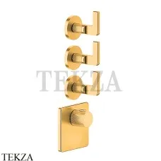 Gessi INCISO WELLNESS Термостат 3 выхода, внешняя часть 58216-246, Gold PVD Gessi INCISO WELLNESS Термостат 3 выхода, внешняя часть 58216-246, Gold PVD