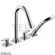 Axor Citterio M Смеситель для ванны на 4 отверстия, внешняя часть 34454000, хром глянец