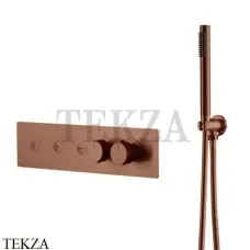 Boheme FUSION Termo Термостат для душа, 3 потока, с гарнитуром 131-SYS-BRB, Brushed Bronze