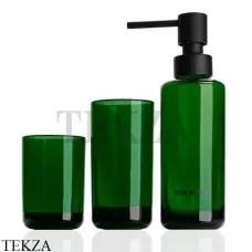 Decor Walther POP UP Набор аксессуаров из стекла: стаканчики и дозатор 0940065, Зеленый