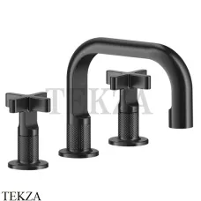 Gessi INCISO+ Смеситель для раковины на 3 отверстия, без гарнитура 58112-707, Black Metal Brushed