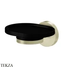 Newform X-Steel 316 Мыльница подвесная с держателем, композит 73201X.59.098, PVD Brushed pale gold