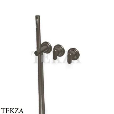 FIMA Carlo Frattini Park Line Смеситель для душа с гарнитуром, внешняя часть F1319WX8CS, Brushed black chrome