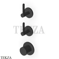 Zucchetti Isy22 Термостат для душа, 2 потока, внушняя часть ZIS3802.N6, черный матовый