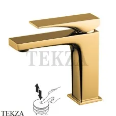 FIMA Carlo Frattini Zeta Смеситель для раковины, с донным клапаном F3961NOS, Brushed gold