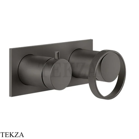 Gessi ANELLO Смеситель для душа с переключателем 2 потока 63379-707, Black Metal Brushed PVD
