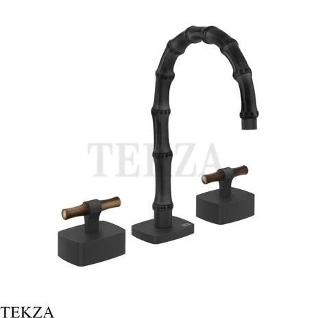 Gessi Jacqueline Смеситель для раковины на 3 отв., без донного клапана 77413-299, черный матовый