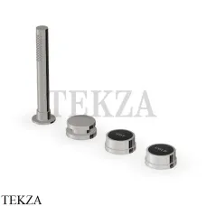 Zucchetti Savoir Смеситель для ванны с душевым гарнитуром ZSV484.C8N, Nickel глянец-черный