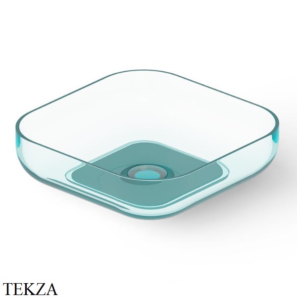 Dea Design Washbasins Раковина настольная 40х40 Glasstech DD9102 400 R8, Lake Water Blue R8