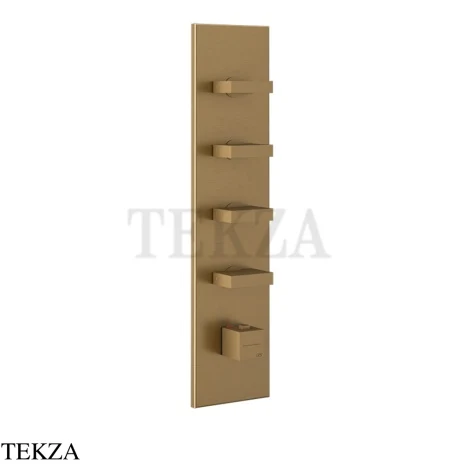 Gessi Rettangolo Wellness Термостат 4 выхода, внешняя часть 43028-791, Deep Bronze Brushed PVD