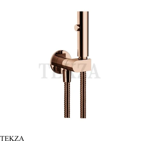 Gessi Гигиенический душ с запорным узлом, выводом воды и держателем 45124-030, медь глянец