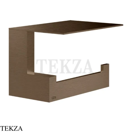 Gessi Rettangolo Держатель туалетной бумаги с крышкой 20849-761, Coffee Bronze Brushed PVD
