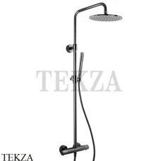 FIMA Carlo Frattini Душевая колонна с термостатом, верхний душ 250 F4285/R256CS, Brushed black chrome