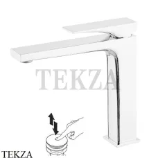 FIMA Carlo Frattini Zeta Смеситель для раковины, с донным клапаном F3961LNBS, белый матовый