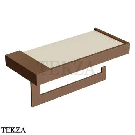 Boheme Qubic Держатель туалетной бумаги с полкой 10721-BRB, brushed bronze