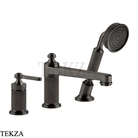 Gessi VENTI20 Смеситель на борт ванны, с гарнитуром 65037-707, Black Metal Brushed PVD