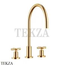 Dornbracht TARA Смеситель для кухни на 3 отверстия 20816892-28, латунь сатин Brushed (23kt Gold)