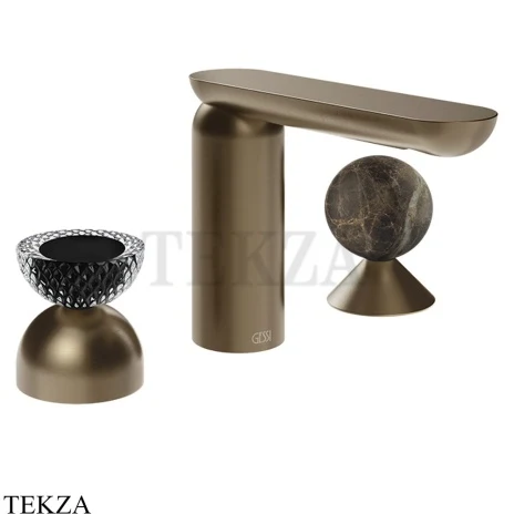 Gessi Perle Смеситель для раковины на 3 отв., без гарнитура 74718-761, бронза Coffee