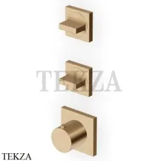 Zucchetti Aguablu Термостат для душа, 2 выхода, внешняя часть ZA5802.P31, brushed british gold PVD