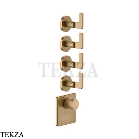 Gessi INCISO WELLNESS Термостат 4 выхода, внешняя часть 58218-726, Warm Steel Br. PVD