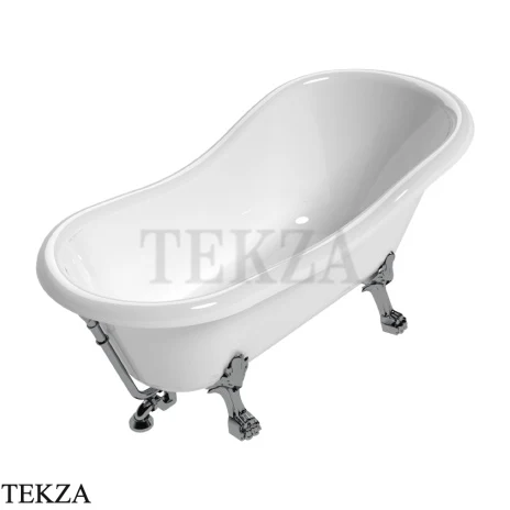 Flaminia Evergreen ванна отдельностоящая на лапах Crystal-Tech 170×80×71 см, белый, ножки хром, глянец