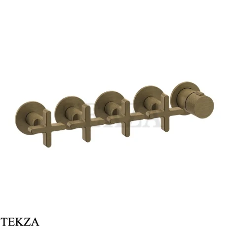 Gessi INCISO SHOWER Термостатический смеситель, 4 потока, внешняя часть 58438-713, Antique Brass