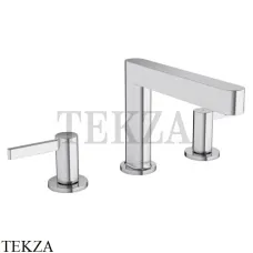 Hansgrohe FINORIS Смеситель для раковины на 3 отверстия 110, донный Push-Open 76033000, хром глянец