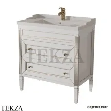 Caprigo ALBION Тумба напольная массив с ящиками, с раковиной, 80 см 10315-B017, Bianco oro caldo