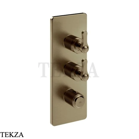 Gessi VENTI20 Термостат для душа, 2 потока, внешняя часть 65200-791, Deep Bronze Br. PVD