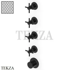 Zucchetti Helm Diagonal Термостат для душа на 4 потока, внешняя часть ZHM804.XP81G3, brushed total black PVD