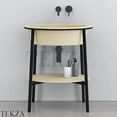 CIELO CATINO OVALE Консоль с керамической раковиной, Lino-черный