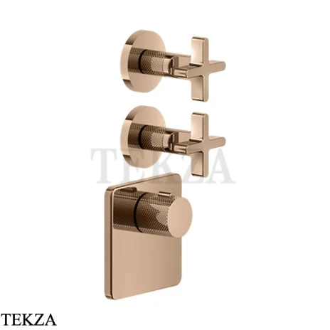 Gessi INCISO WELLNESS Термостат 2 выхода, внешняя часть 58344-030, Copper PVD