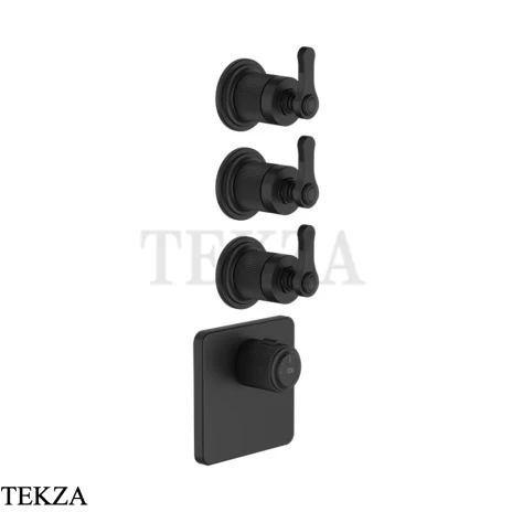 Gessi VENTI20 Термостат для душа, 3 потока, внешняя часть 65206-299, Black XL