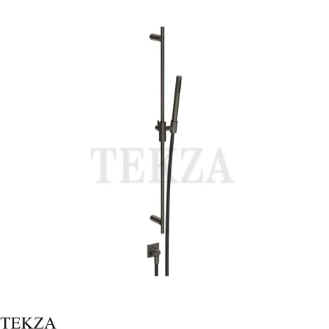 Gessi Incastri Штанга в комплекте с душевой лейкой и выводом воды 75040-707, black хром Brush