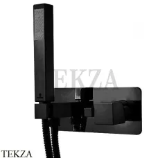 Bossini AKI Смеситель для душа 2 потока с гарнитуром, комплект Z005366.073, черный матовый