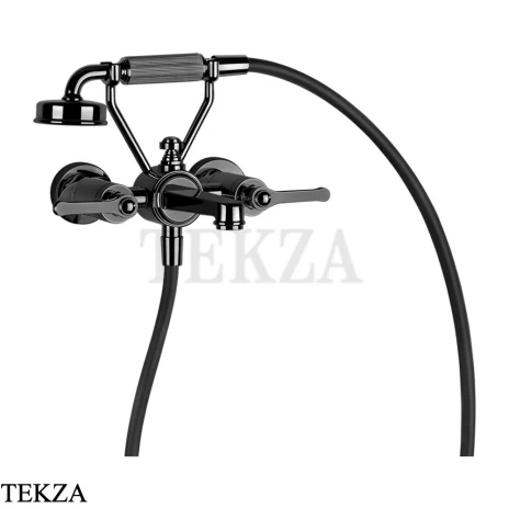 Gessi VENTI20 Смеситель ванна-душ с гарнитуром 65113-706, Black Metal PVD
