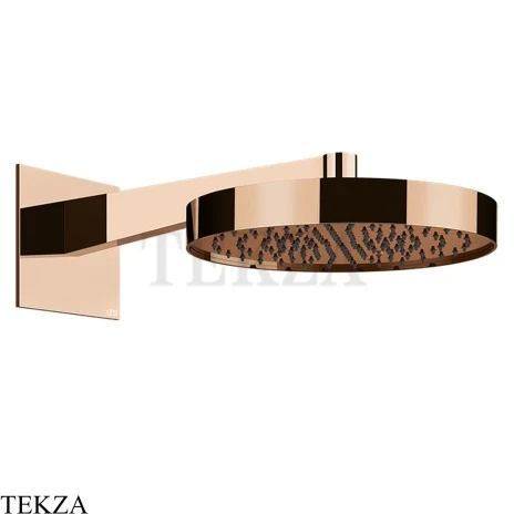 Gessi Incastri Верхняя лейка D30 с кронштейном из стены 63068-030, медь глянец