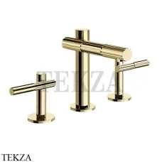 Gessi Incastri Смеситель для раковины на 3 отв., без донного клапана 75014-710, Brass PVD