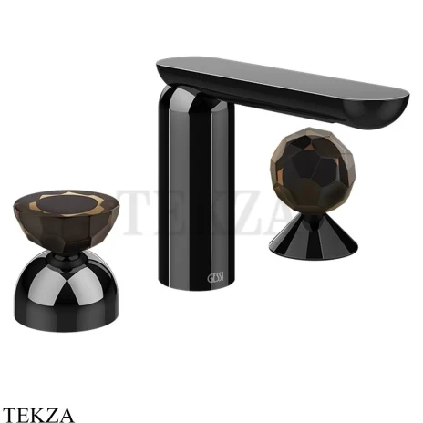 Gessi Perle Смеситель для раковины на 3 отв., без гарнитура 74828-706, black хром глянец