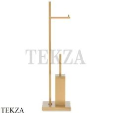 Decor Walther Cube DW 671 напольная стойка с ершиком и бумагодержателем, золото матовое